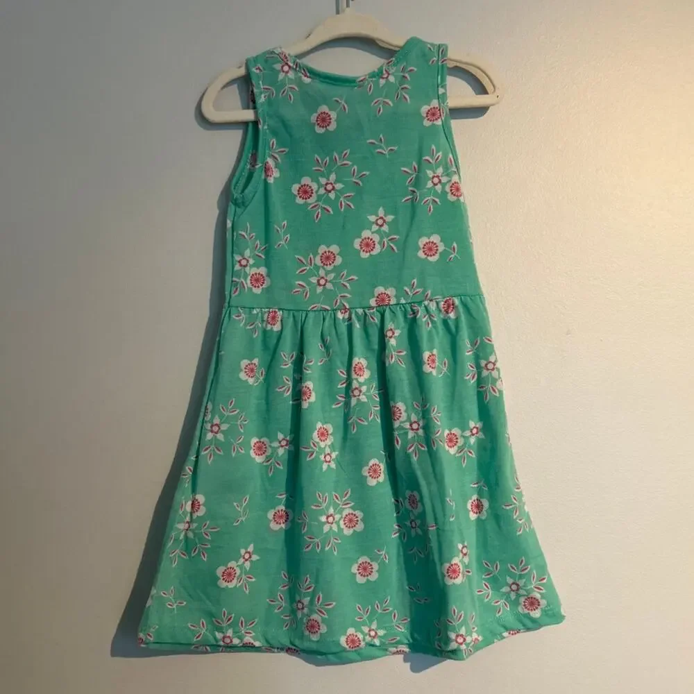 H&M Spring Floral Dress – Light Green with Pink & White Flowers, 2-4 Years